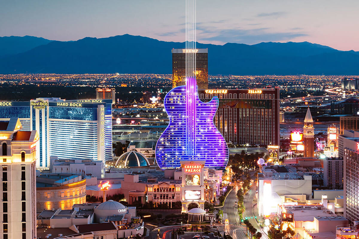 Hard Rock International planerar att bygga ett gitarrformat hotell längs Las Vegas Strip, och göra ...